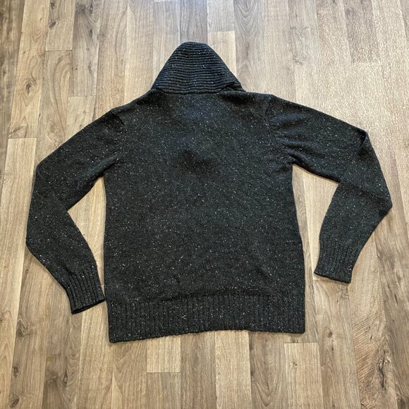 Cedar Wood State Knit Cowl Neck Henley Sweater Size Small Dark Gray Academia - Picture 3 of 6